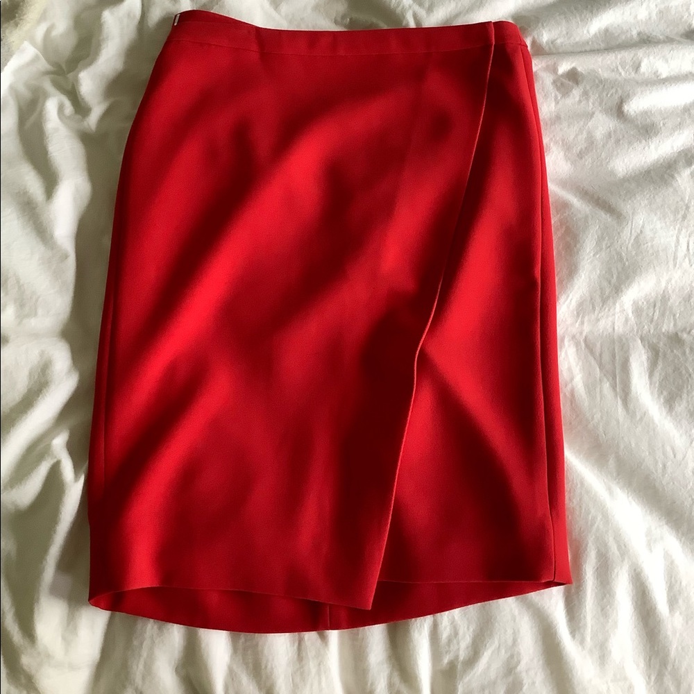J. Crew Red Pencil Skirt